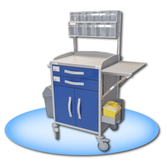 Anaesthesia trolley with accessories