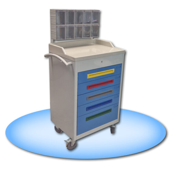 Medical trolley with medicine box